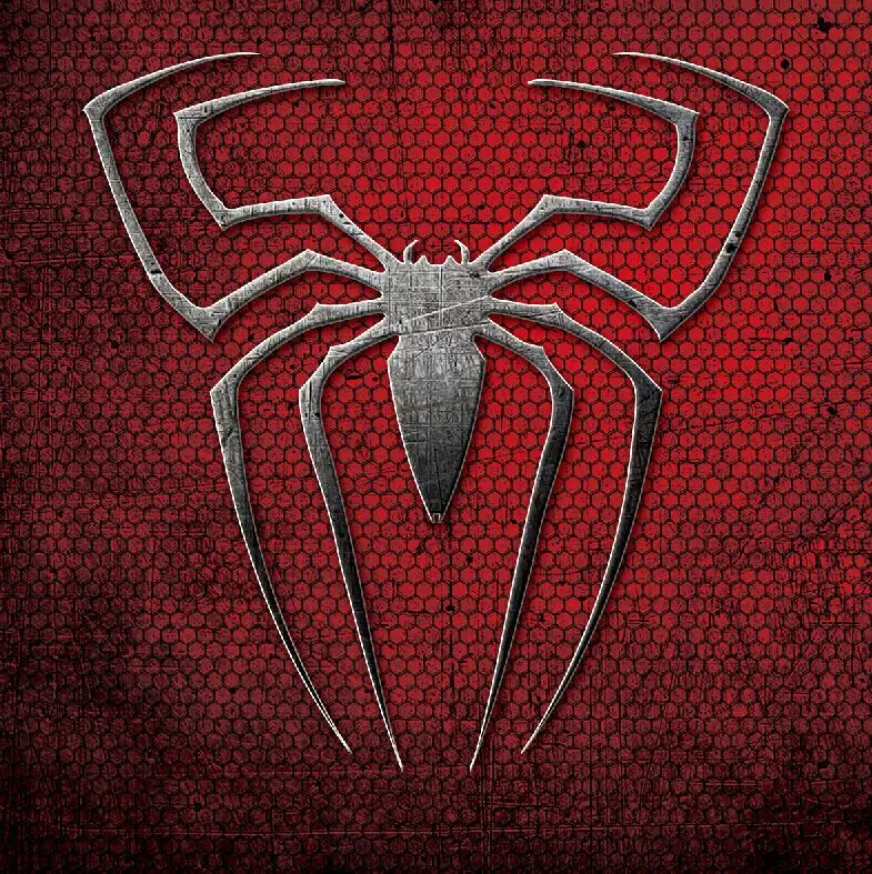 8x8FT Человек паук Логотип Spidey темно красная металлическая текстура стены на заказ