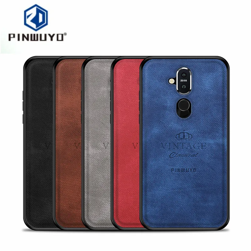 Чехол-бампер для Nokia 8 1 из искусственной кожи + поликарбоната ТПУ ударопрочный