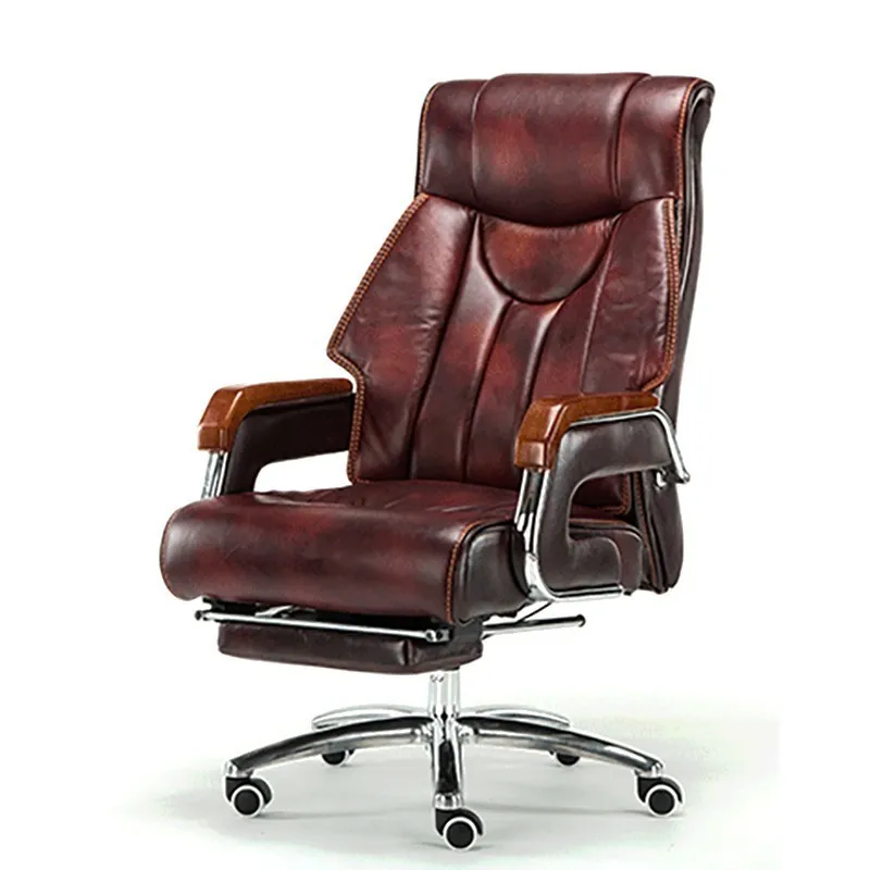 Роскошное качественное кресло из воловьей кожи 8770 Silla Gamer Boss Poltrona с подставкой для ног, массажное колесо из натуральной кожи