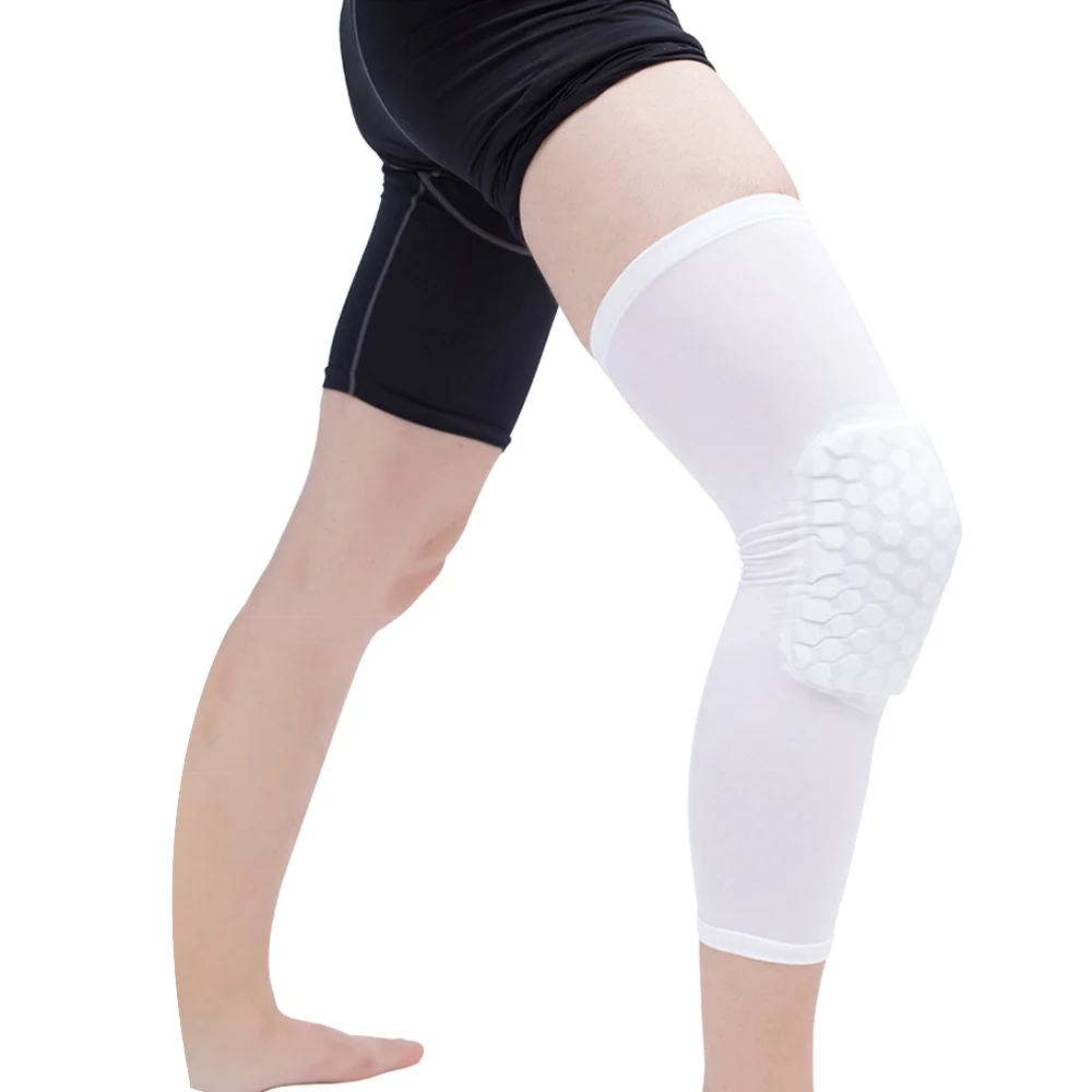 0805base 1 шт сотовые спортивные футбольные баскетбольные наколенники дышащие силиконовые противоскользящие наколенники Компрессионные носки наколенники бандаж - Цвет: 0805base