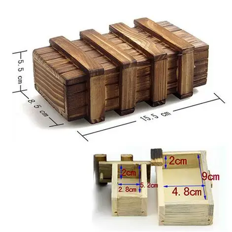 Antique Vintage Wooden Storage Hidden Magic Gift Box Brain Teaser Puzzle Chest Toy BIG box free shipping | Игрушки и хобби