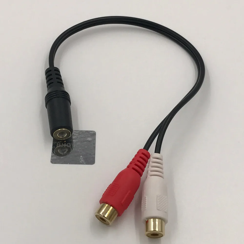 3.5mm Jack to 2 RCA Female Cable Gold Plated High Quality Stereo Audio For Headphone 20cm 1Pcs | Электроника