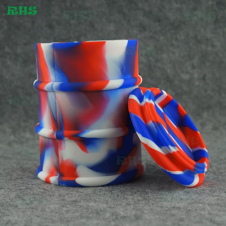 

10pcs 500ml large silicone oil barrel drum container nonstick container oil drum concentrate barrel wax dab jar free shipping