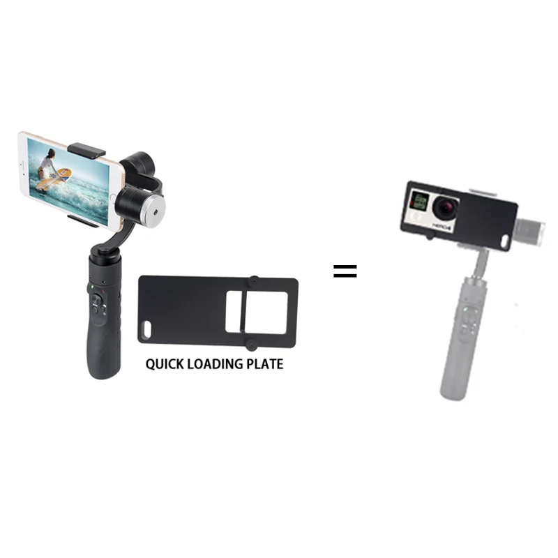 AFI V3 3-осевой Gimball Dslr стабилизатор для телефона ручной смартфон для Iphone X, 8 Plus, 8, 7, 6 samsung S9 S8 S7 и экшн Камера - Цвет: V3 and GoPro pla