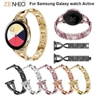 20 мм ремешок для часов из нержавеющей стали для Samsung Galaxy watch Active smart Watch браслет металлический браслет со стразами Замена