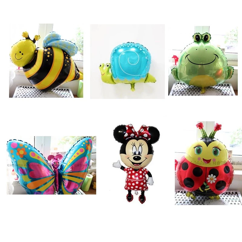 3 шт./лот новые милые животные формы Шарики multi Цвет Фольга вечерние Детские День
