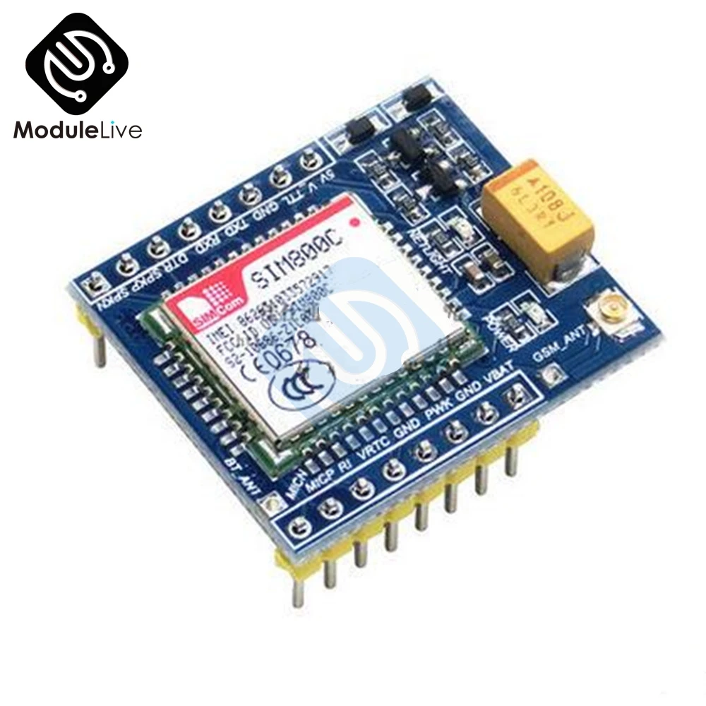 SIM800C GSM GPRS модуль 5 В/3 3 в TTL макетная плата IPEX с Bluetooth и TTS для Arduino STM32 C51 | Инструменты