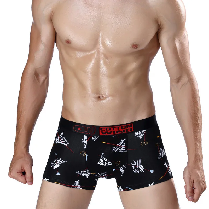 Трусы-боксеры DANJIU мужские хлопковые Модные дышащие пикантные шорты в китайском