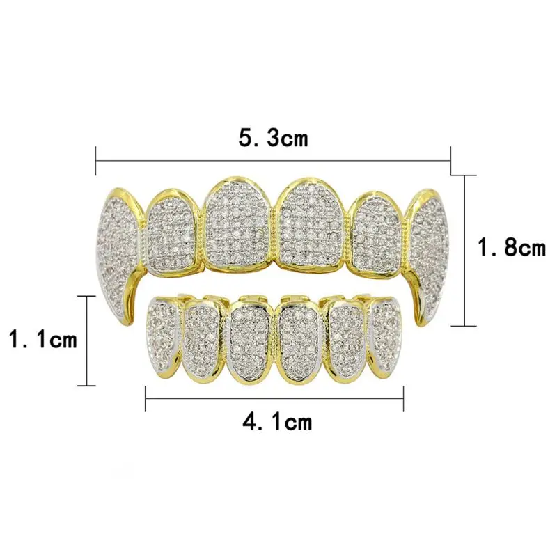 Золотые серебряные роскошные стразы вампир Grillz набор с дополнительными силиконовыми стержнями в комплекте
