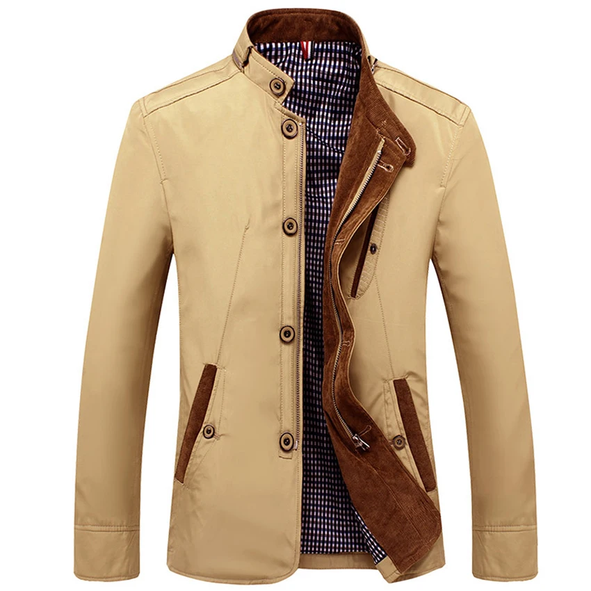 Мужская Длинная ветровка Mountainskin деловая приталенная куртка с воротником стойкой