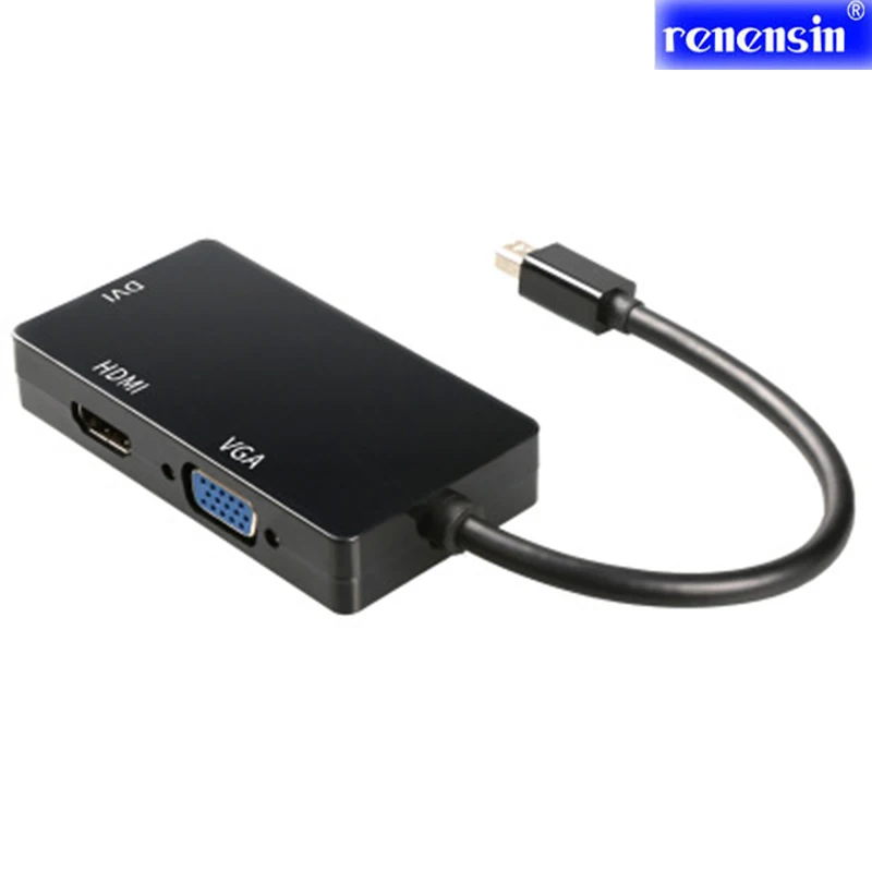 3 в 1 Кабель адаптер для порта дисплея Mini DP к HDMI/DVI/VGA Apple MacBook Pro HDMI VGA DVI|Кабели VGA| |
