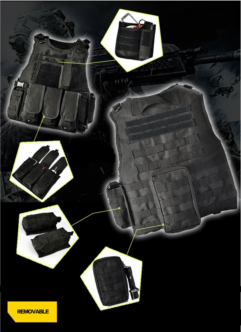 Военный тактический жилет Wargame Body Field Airsoft Molle Armor охотничий боевой жилет CS Jungle Equipment 900D нейлоновый жилет SWAT