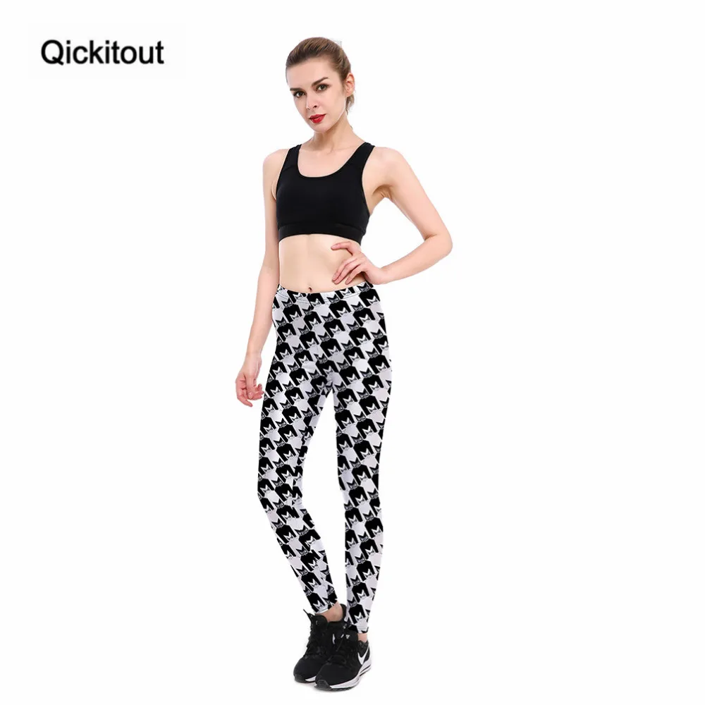 Qickitout Леггинсы для женщин черные туфли высокого качества и белый щиты Человек