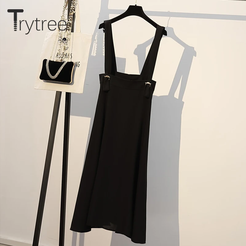 Trytree Лето Женский костюм из двух предметов Повседневный стиль расклешенный рукав