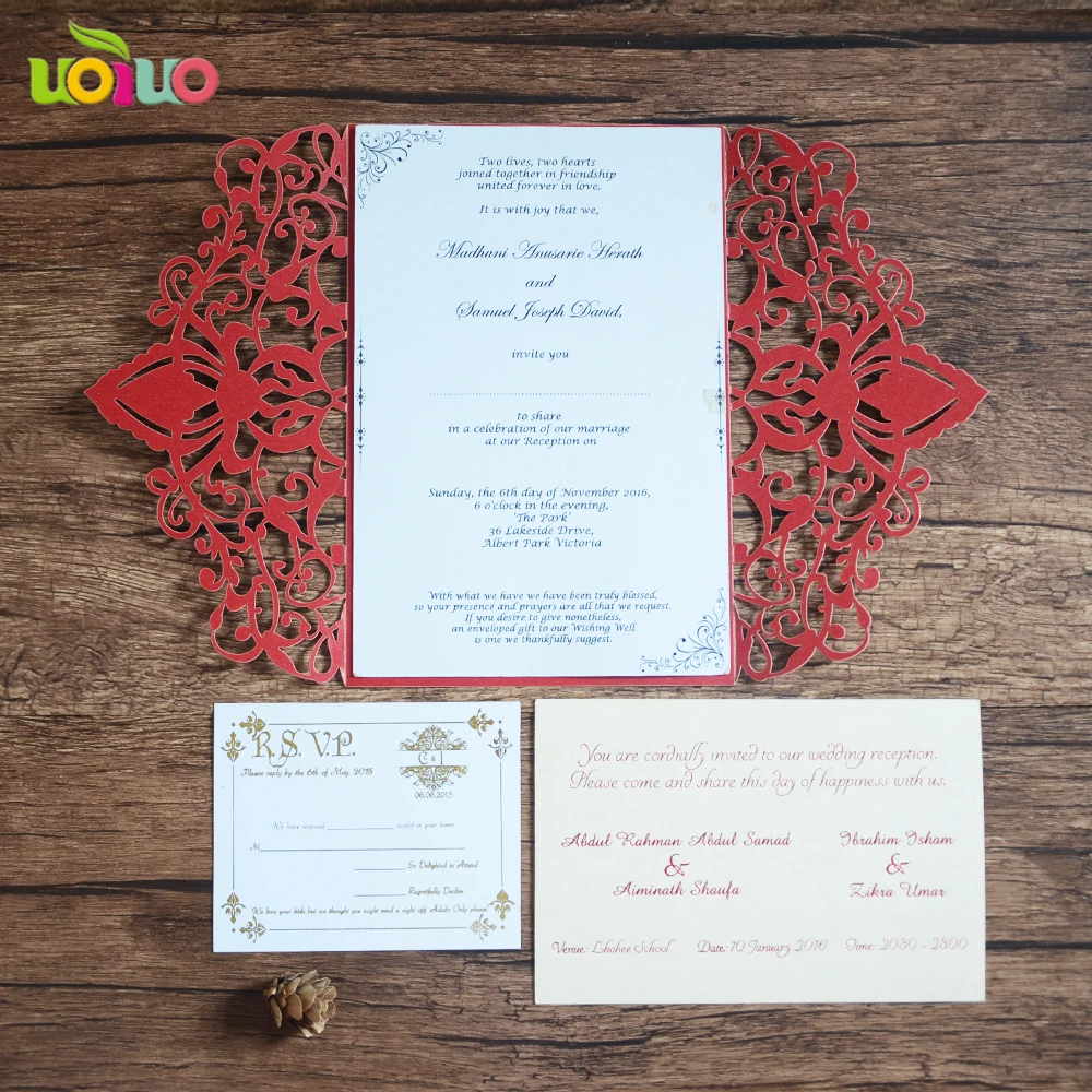 Фото Традиционная китайская красная Свадебная пригласительная открытка элегантные