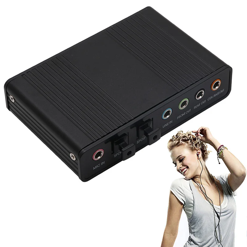 1 компл. USB 5 канал внешняя оптическая аудио волоконная звуковая карта S/PDIF для