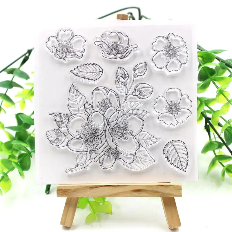 Прозрачный силиконовый штамп ZFPARTY с цветами для самостоятельного