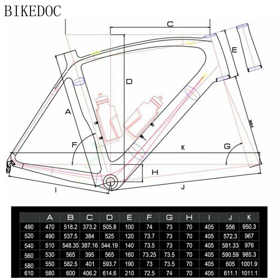 BIKEDOC карбоновая Аэро рамка для дороги 700C и рама дорожного велосипеда китайские