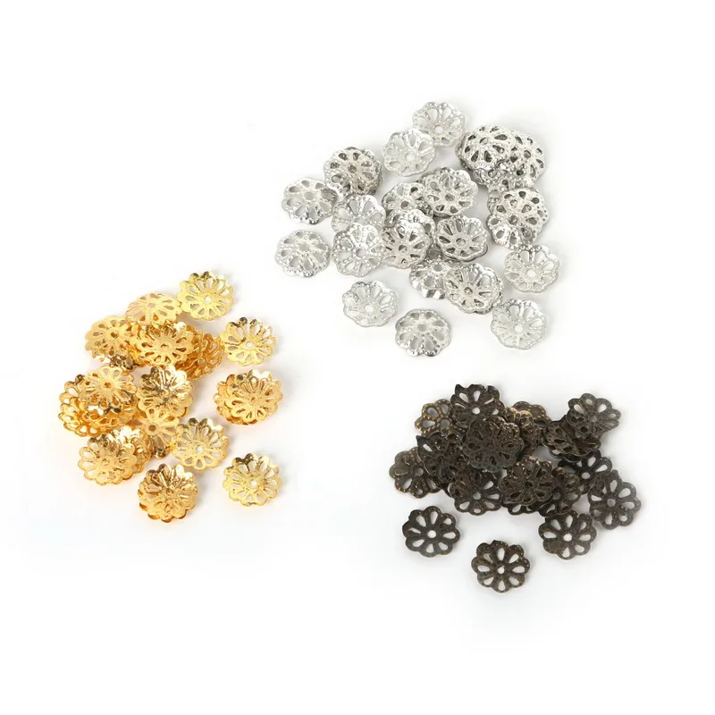 

300Pcs 9mm Hollow Flower Bead Caps DIY Jewelry Accessory FDA021-01