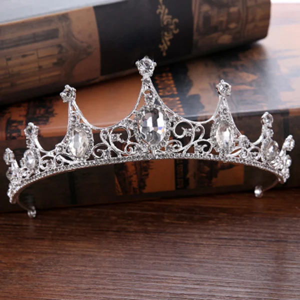 Silver Разноцветное серебро, золото, хрусталь, свадебная тиара, корона, модная жемчужная королевская свадебная корона, головной убор, свадебные украшения для волос, аксессуары - Окраска металла: Silver