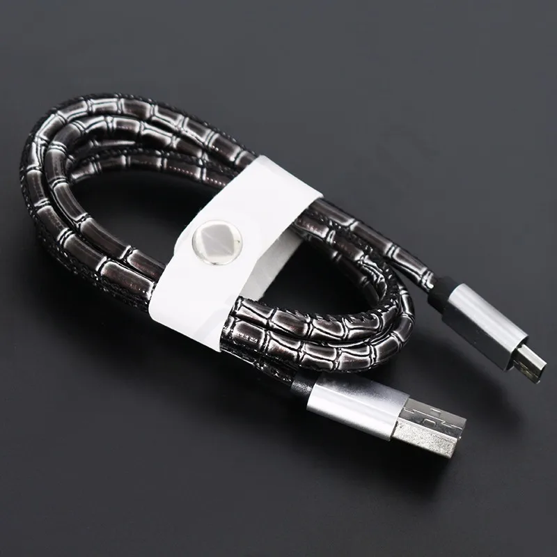 Змеиная кожа форма Micro USB зарядное устройство кабель для передачи данных 1 м 4 цвета Android кабели для мобильных телефонов для samsung для huawei для htc высокая скорость