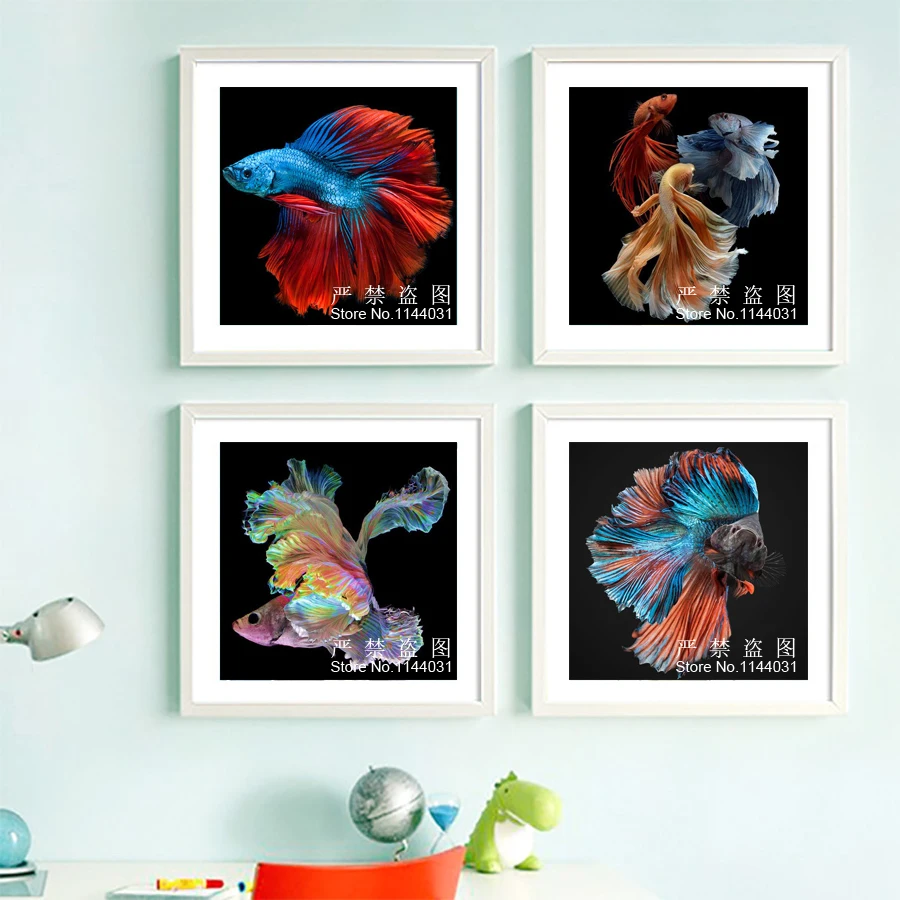 Вышивка с изображением красочной рыбы вышивка крестиком полная Алмазная мозаика