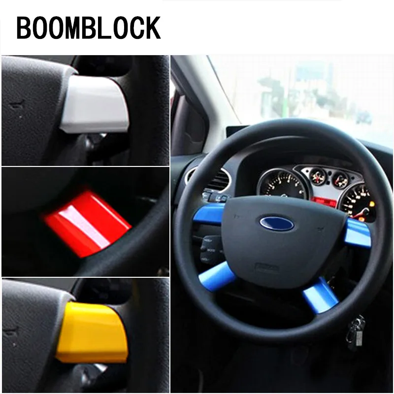 4 шт. декоративные наклейки на руль из нержавеющей стали для Ford Focus 2 MK2 2005 2011