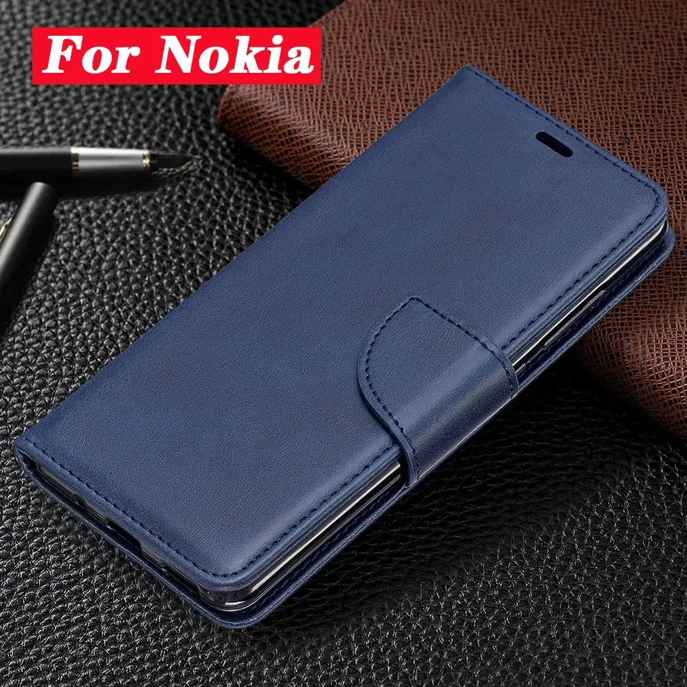 Деловой кожаный флип чехол для Nokia 1 3/5 3/7 2/7/6/6.1/5/5.1/3/2.3 магнитные чехлы бумажники