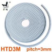 10meters htd3m timing belt width 15 20 30mm color white pu polyurethane with steel core htd 3m open ended belt pitch 3mm pulley