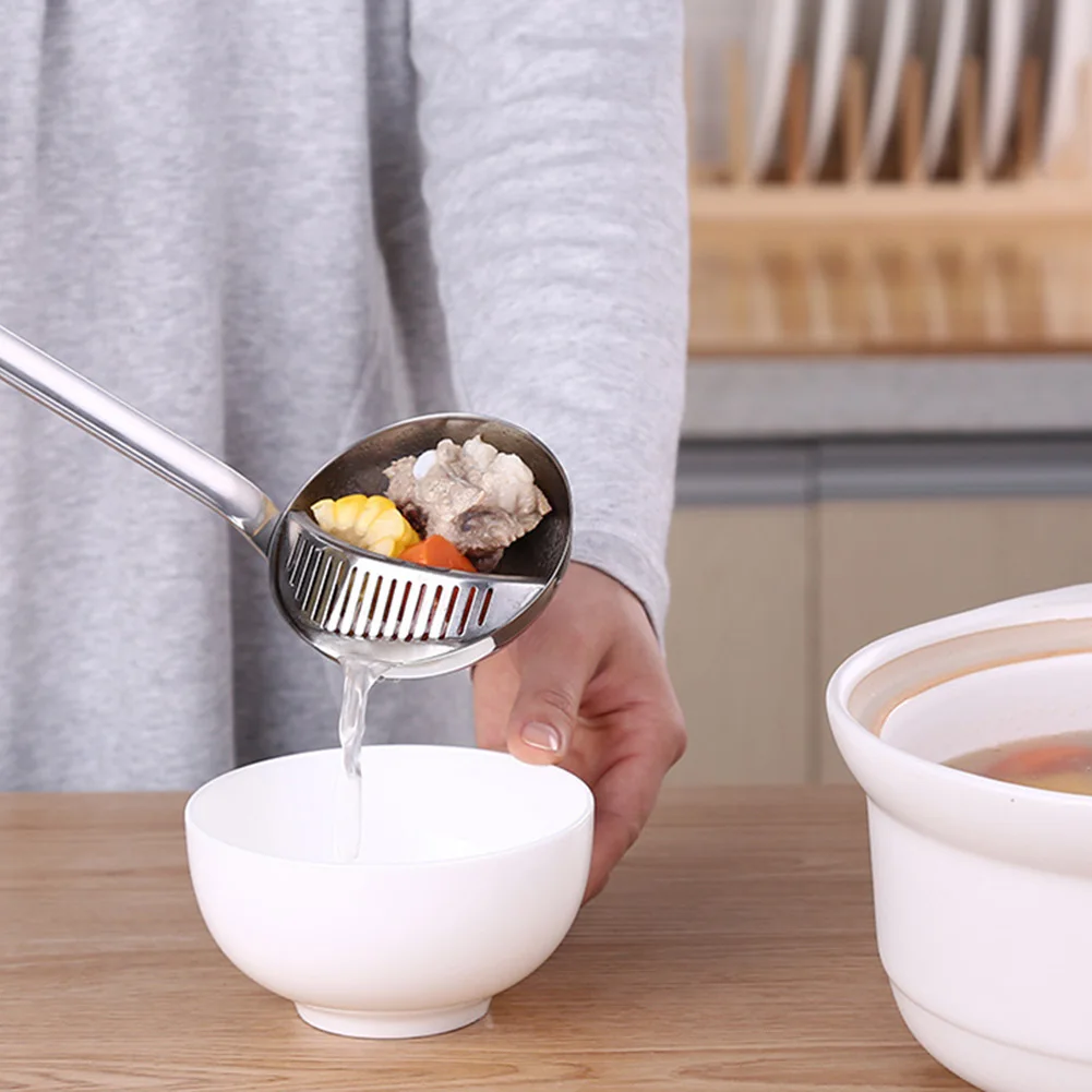 Stainless Steel Soup Hot Pot Spoon Long Handle Cooking Tools Filter | Дом и сад