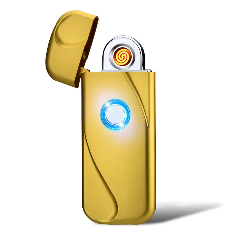 Умная светодиодная Зажигалка для зарядки через USB Индукционная металлическая