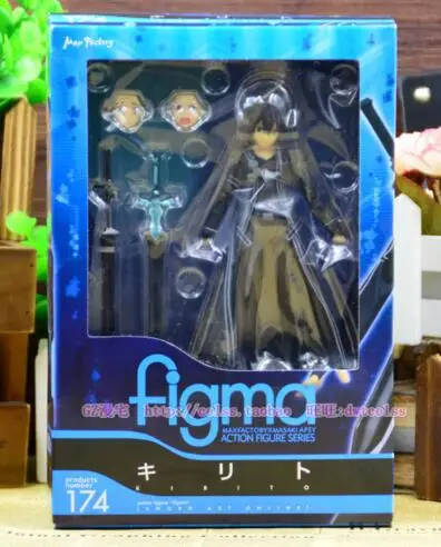 174 with box Figma Аниме Sword Art Online 15 см Ausna kirigaya kazuto штучная фигурка игрушки - Цвет: 174 with box