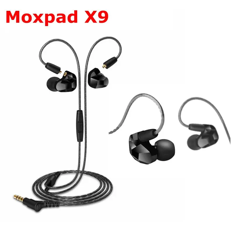 

New Moxpad X9 In-ear Headset Bass HD earphones Dynamic Microdriver Earphones Built In Mic With Detachable Cable NO BOX PK KZ ZST