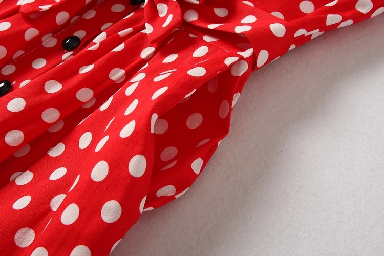 Женское платье рубашка в горошек ALPHALMODA с карманами и рукавами лепестками