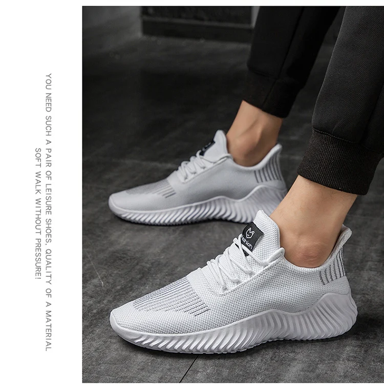 Кроссовки мужские дышащие Flyknit мужские s Легкая спортивная обувь уличный большого размера Masculino Adulto поддержка прямой доставки 39-47