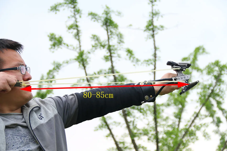 

Super Strong Slingshot Hunting caza Powerful Catapult with wrist silver Alloy Sling Shot caza used for hunting and shooting
