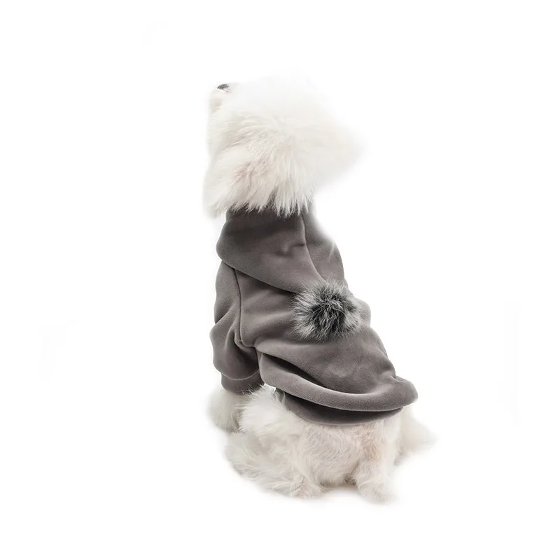 Dog Clothes Outfit for French Bulldog Teddy Soft Pet Fashion Hooides Autumn/Winter Warm Cotton With Hat Cute Coat | Дом и сад