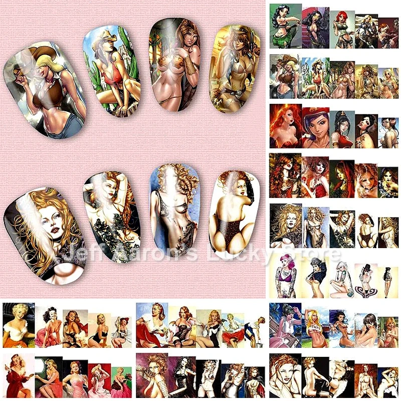 12 шт./лот водные переводные наклейки для дизайна ногтей с изображением