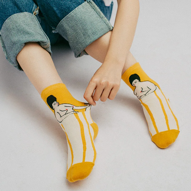 Женские Оригинальные Мультяшные Модные Классические хлопковые носки в стиле