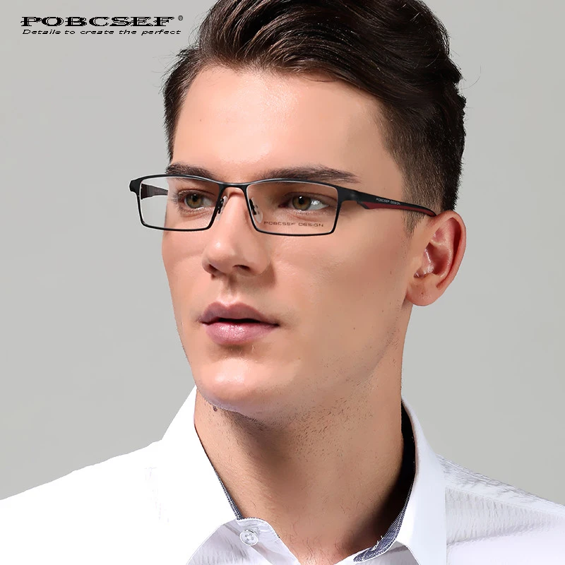 Титановые очки, оправа для мужчин TR90 oculos de grau, компьютерные оптические очки, близорукость, nerd TH8218, бизнес наполовину оправа для очков, оправы