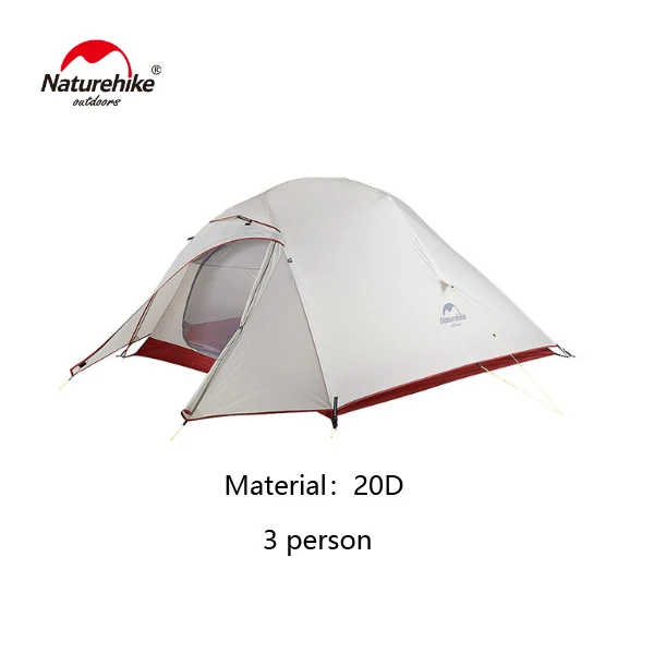 3 person gray Naturehike Новая Самостоятельная 1 2 3 человек Сверхлегкая уличная кемпинговая палатка облачная 1 2 3 обновленная 20D силиконовая тканевая палатка - Цвет: 3 person gray