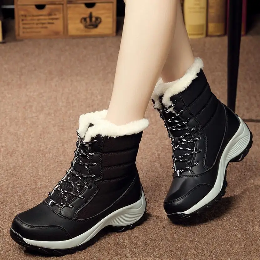 

Winter New Ankle Snow Boots Women Boots Non-slip Waterproof Platform Winter Shoes with Thick Fur Botas Mujer