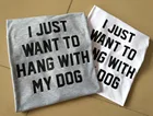 Повседневная футболка унисекс с надписью I JUST WANT TO HANG WITH MY DOG, стильная футболка Tumblr с круглым вырезом, Женский хипстерский Топ, эстетические наряды, футболки