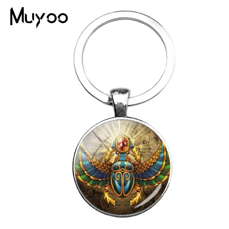 2018 модный Scarab фото брелок стеклянный купольный кабошон круглые брелки ручной