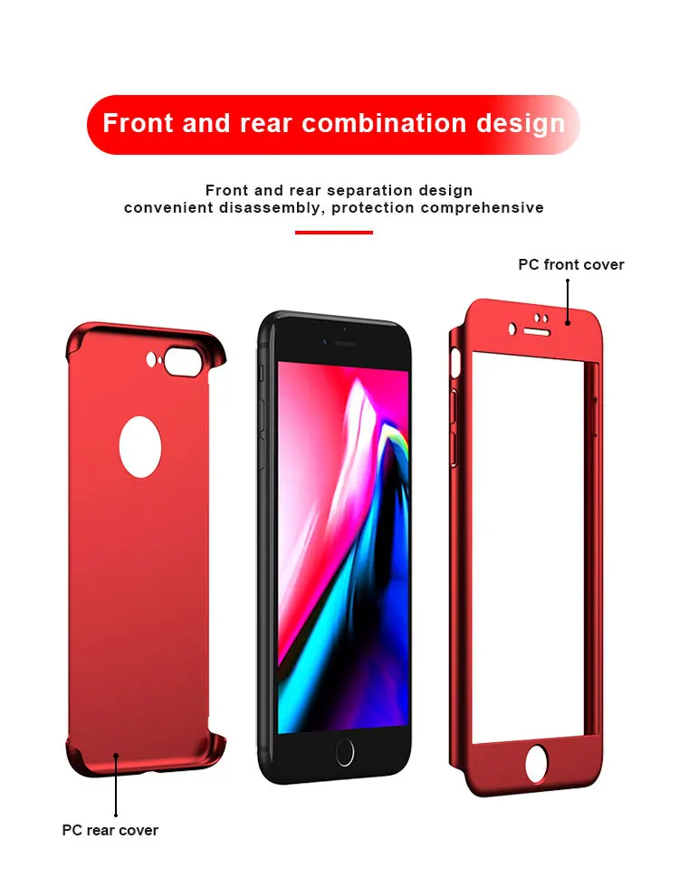 IPaky 360 полная защита чехол для iphone 8 чехол 8 plus для iphone 8 роскошный армированный Тонкий чехол для iphone 8 plus coque 8 plus чехол