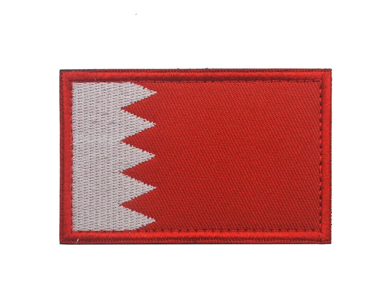 Bahrain Flag Вышивка Аппликации Значки Швейцария Испания Франция Бельгия Греция Нидерланды Польша Ватикан венгерский флаг патч - Цвет: Bahrain Flag