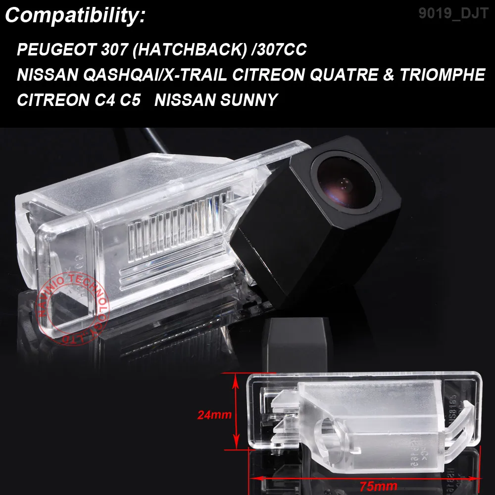 1280*720 Pixelx 1000TV line 170 Угол для nissan qashqai X trail Sunny citroen C4 C5 peugeot 307 камера заднего вида