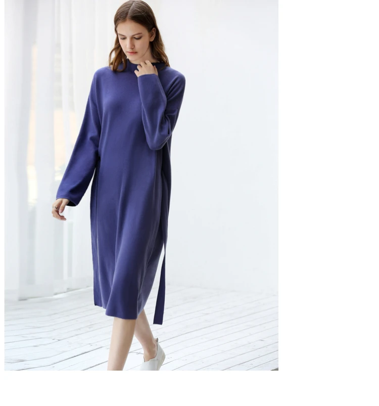 Amii женское минималистичное осеннее платье, вязанное шикарное дизайнерское платье с поясом на талии, женские платья высокого качества