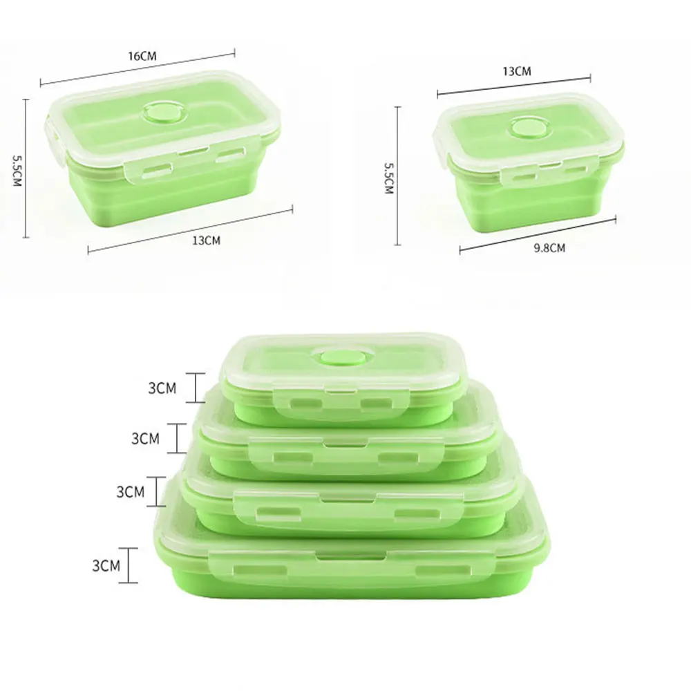 Силиконовая коробка для ланча 4 шт. контейнер еды портативная упаковка обеда