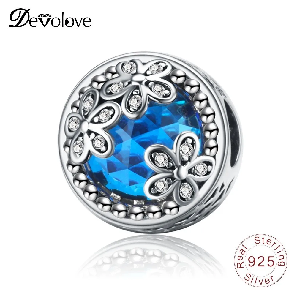 Devolove 925 пробы Серебряный Ослепительная Ромашковая поляна CZ цветочные бусы